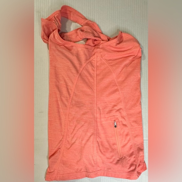 Reebok CrossFit Tank Top Racerback Zip Up Side Pocket Pink Orange Size Medium - Picture 7 of 8